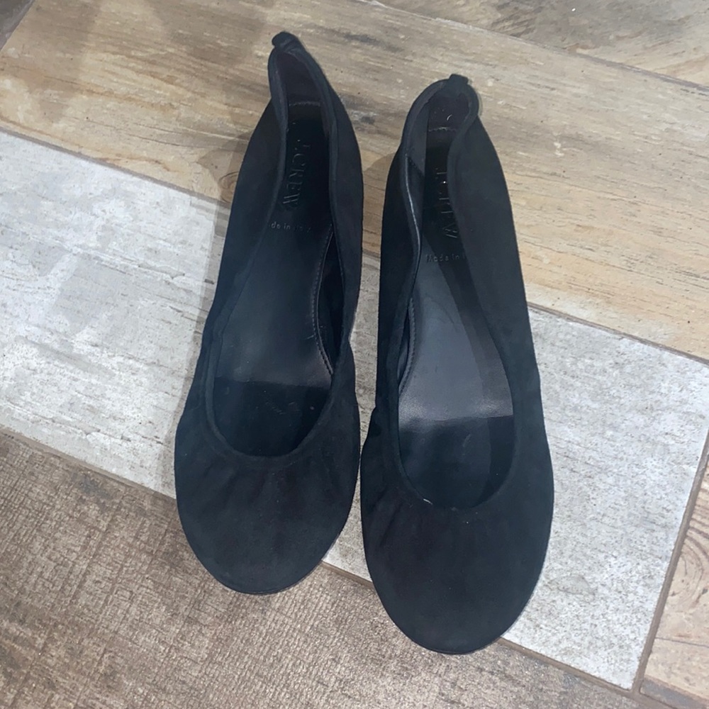 J Crew Cece suede ballet flats.